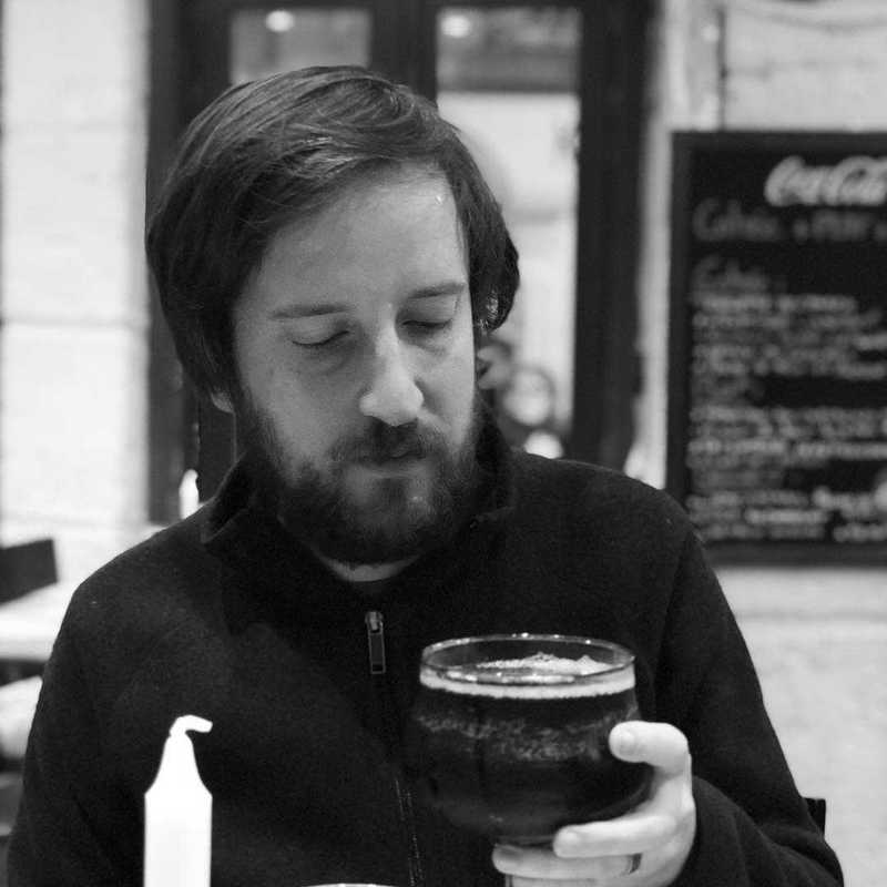 Brian drinking a beer