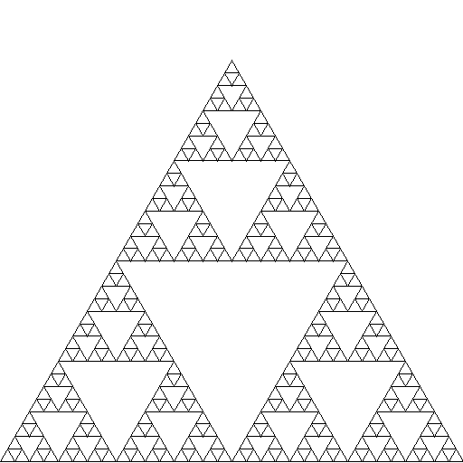 Recursive triangles to demonstrate how recursion is things defined being defined by they themselves